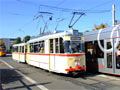 Historick vz Lowa . 523 z roku 1961 v konvoji pi oslavch 125 let tramvaj v Halle - 14. 10. 2007