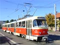 Historick vz T4D . 901 z roku 1971 v konvoji tramvaj pi oslavch 125 let tramvaj v Halle 14. 10. 2007