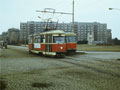 T1 č. 115 při své poslední jízdě 4. 4. 1987, 
Foto: J. Hertl (archiv SPVD)