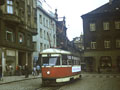 T1 č. 115 při své poslední jízdě 4. 4. 1987 na náměstí Republiky, 
Foto: J. Hertl (archiv SPVD)