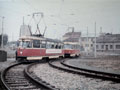 Vůz č. 115 při poslední jízdě vozů T1 v Plzni na konečné Frunzeho 4. 4. 1987
Foto: M. Režný