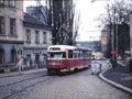 Vůz T2 č. 153 v Pražské ulici 23. 12. 1988, 
foto: Tomáš Palyza 