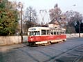 Vůz T2 č. 155 na Mikulášském náměstí 27. 10. 1988, foto: Tomáš Palyza 