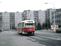 Vůz T2 č. 155 ve Skvrňanech 23. 12. 1988, 
foto: Tomáš Palyza 