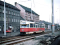 Vůz T2 č. 155 v zastávce Výstaviště 23. 12. 1988, 
foto: Tomáš Palyza 