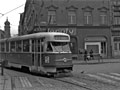 Vůz T2 č. 159 přijíždí Prešovskou ulicí na náměstí Republiky, foto: Lothar Hülsmann