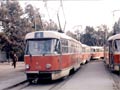 Souprava T3 v čele s vozem č. 165 na Borech 3. 10. 1987 
Foto: T. Palyza