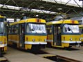 Soupravy 187+188 a 183+182 ve vozovně Slovany 29. 10. 2006