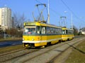 Souprava 205+195 na při cvičné jízdě na Karlovarské třídě 13. 1. 2008