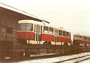 T3SUCS na vlečce ČKD Tatra v Praze 25. 1. 1985.  V Plzni pak dostaly čísly 253, 249, 252  Foto: J. Veselý