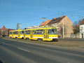 Souprava 280+281 při zkušební jízdě na Karlovarské třídě 8. 1. 2005