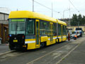 Prototyp tramvaje Vario LF2/2 IN krátce po složení ve vozovně Slovany 17. 9. 2013