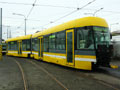 Prototyp tramvaje Vario LF2/2 IN krátce po složení ve vozovně Slovany 17. 9. 2013