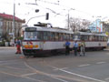 T3M 215+216, která začala nečekaně odbočovat a narazila do KT8D5 jedoucí v protisměru 2. 5. 2005
Foto: Z. Sláma 