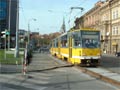 Vůz KT8D5 č. 293 na lince č. 1 na provizorní trati v Pražské ulici 11. 11. 2005