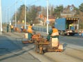 Broušení kolejnic u zastávky Plaská v Bolevci 12. 11. 2005