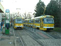 Tramvaje po špičce odstavené na konečné Bory 4. 4. 2006