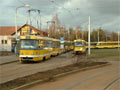 Tramvaje po špičce odstavené na Košutce 3. 4. 2006