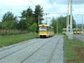 Souprava 200+179 před konečnou Skvrňany po opravě trati 21. 5. 2006