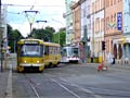 Souprava 248+249 následována Astrou č. 307 na Slovanské třídě 14. 8. 2006