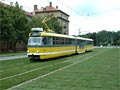 Vůz K3R-NT č. 312 zatahuje po Slovanské aleji do vozovny 30. 6. 2006