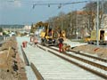 Stavba kolejiště na Slovanské aleji 25. 4. 2006