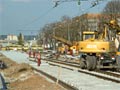 Stavba kolejiště na Slovanské aleji 25. 4. 2006