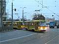 Souprava 243+244 odkloněné linky č. 4 odbočuje z Palackého ulice směrem na Bory - 19. 11. 2007, 
foto: F.V.