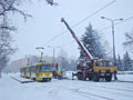 Rozebírání panelových nástuopišť přesunuté zastávky Habrmannova 12. 2. 2009, foto: Vladimír_B