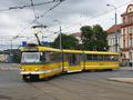 K3R-NT č. 314 nasazena na lince 1/4 přijíždí ze Solní ulice do sadů Pětatřicátníků 30. 5. 2009