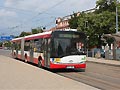 Solaris Urbino 18 č. 513 nasazený na lince č. 4 při výluce - sady Pětatřicátníků 4. 7. 2009