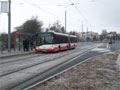 Testování průjezdu společnou zastávkou Lékařská fakulta, Karlovarská 16. 12. 2009, foto: M. Janda