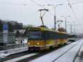 Souprava 276+277 ve zprovozněné společné zastávce s linkou č. 41 - Lékařská fakulta, Karlovarská 29. 1. 2010