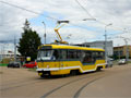 T3R.PLF č. 317 projíždí ze Světovaru na Slovany kolem vozovny na Slovanské aleji 2. 7. 2011