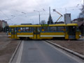 Vykolejený vůz T3M č. 247 při odbočování do obratiště Malesická 31. 3. 2012, foto: MK2