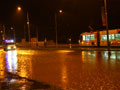 Astra č. 307 a zaplavená Plaská po přívalovém dešti 20. 6. 2012