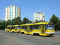 Souprava dvou vozů T3R.PLF č. 329+330 ve Skvrňanech nasazena na výlukové lince 1/2 3. 8. 2013