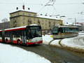 Solaris Urbino 18 č. 547 a Vario LF plus č. 354 na Slovanech 24. 2. 2013