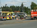 Nehoda motorkáře s osobním vozem v Bolevci zastavila i tramvaje 14. 7. 2013