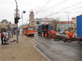 Opravy kolejiště v sadech Pětatřicátníků 20. 4. 2013, foto: J. Klimeš