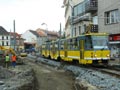 KT8D5-RN2P č. 299 projíždí po provizorní trati U Zvonu 31. 7. 2014