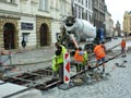 Betonování podloží tramvajové trati na náměstí Republiky 31. 7. 2014