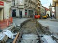 Rekonstrukce kolejiště v esíčku z Pražské ulice na náměstí Republiky 8. 9. 2014