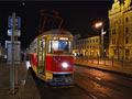 Historický vůz T1 č. 121 při objednané jízdě 15. 11. 2015