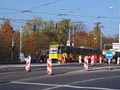 Oprava přejezdů TT na křižovatce Karlovarská - Lidická 31. 10. 2015