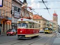 Historický vůz T1 při objednané jízdě pro účastníky konference na Klatovské třídě 24. 4. 2015, foto: A. Štastný