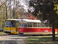 Historický vůz T1 při objednané jízdě pro účastníky konference na konečné Bory 24. 4. 2015, foto: V. Kostelný