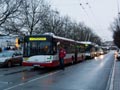 Zastavený provoz při průchodu průvodu na Denisovo nábřeží 17. 1. 2015, foto: Jakub Klimeš