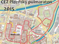 Mapa trasy půlamartonu 10. 10. 2015