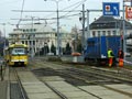 Odkryté kolejiště před vyjmutím výhybek kolejové spojky 25. 2. 2015